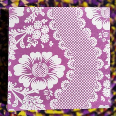 SERVIETTES EN PAPIER "FLEURS STYLISÉES" - PRIX OUTLET