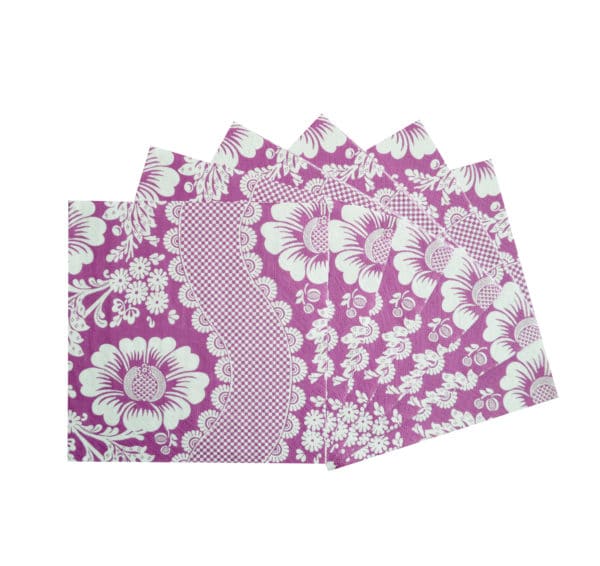 SERVIETTES EN PAPIER "FLEURS STYLISÉES" - PRIX OUTLET – Image 2