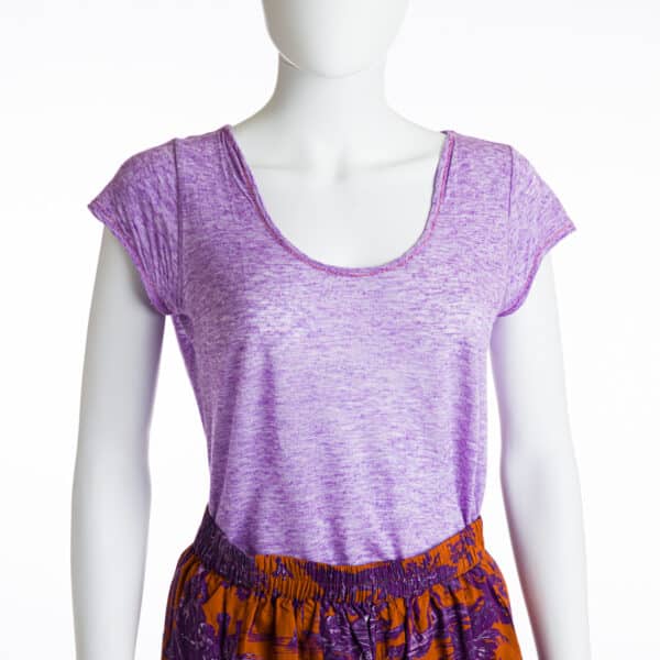 PANTALON "LE MEUNIER SON FILS ET L'ANE" VIOLET ET NOISETTE S/M – Image 2