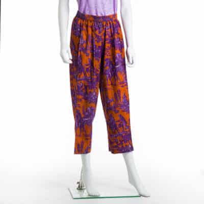PANTALON "LE MEUNIER SON FILS ET L'ANE" VIOLET ET NOISETTE S/M