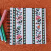 CARNET A SPIRALES CARRE RAYURES FLEURIES