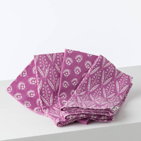 SERVIETTE X4 "EPIS FLEURS" MAUVE