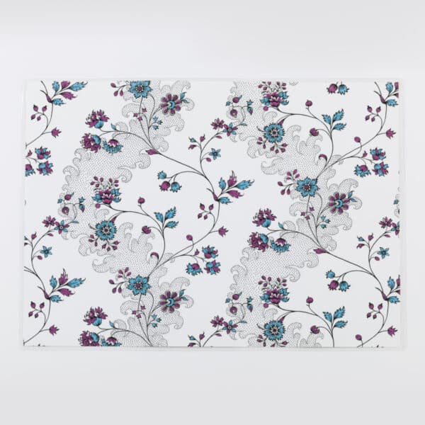 SET DE TABLE PLASTIFIE "GUIRLANDES DE FLEURS"