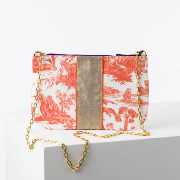 POCHETTE CHAINE "PAUL ET VIRGINIE" ORANGE