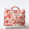 SAC CABAS "PAUL ET VIRGINIE" ORANGE -TOILE ENDUITE
