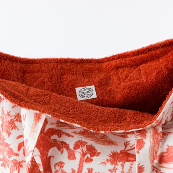 SAC CABAS "PAUL ET VIRGINIE" ORANGE -TOILE ENDUITE – Image 2