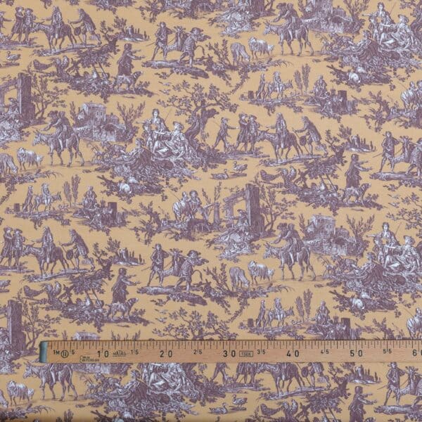 TISSU "LE MEUNIER SON FILS ET L'ANE" CAFE AU LAIT – Image 2