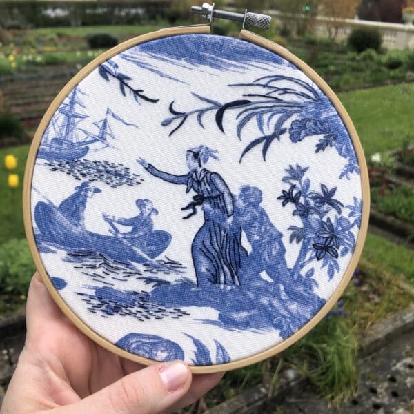 KIT BRODERIE "PAUL ET VIRGINIE" BLEU