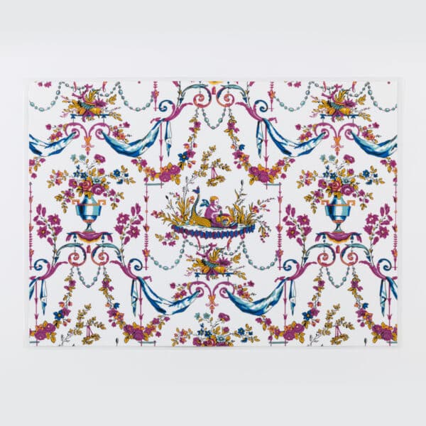 SET DE TABLE PLASTIFIE "L'ENFANT AU DAUPHIN" BLEU/VIOLET