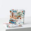 SEMAINIER DE LINGETTES "L'ENFANT AU DAUPHIN" ORANGE