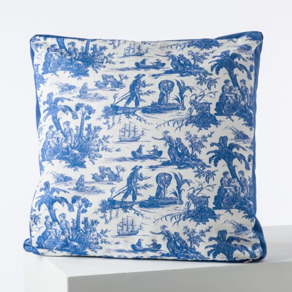 COUSSIN 50X50 "PAUL ET VIRGINIE" BLEU