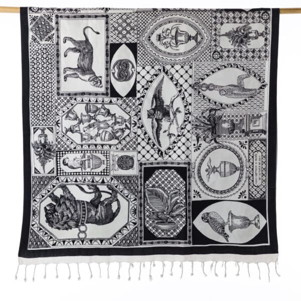 FOUTA "BAROCCO" BLACK & WHITE