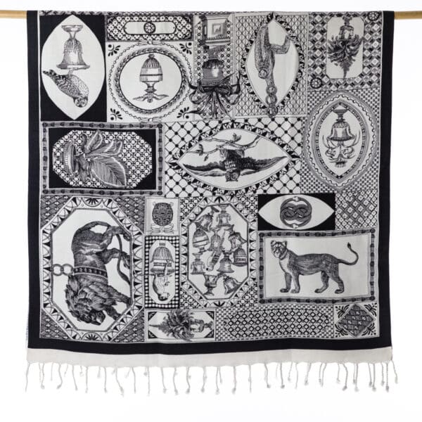 FOUTA "BAROCCO" BLACK & WHITE – Image 2