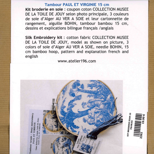 KIT BRODERIE "PAUL ET VIRGINIE" BLEU – Image 3