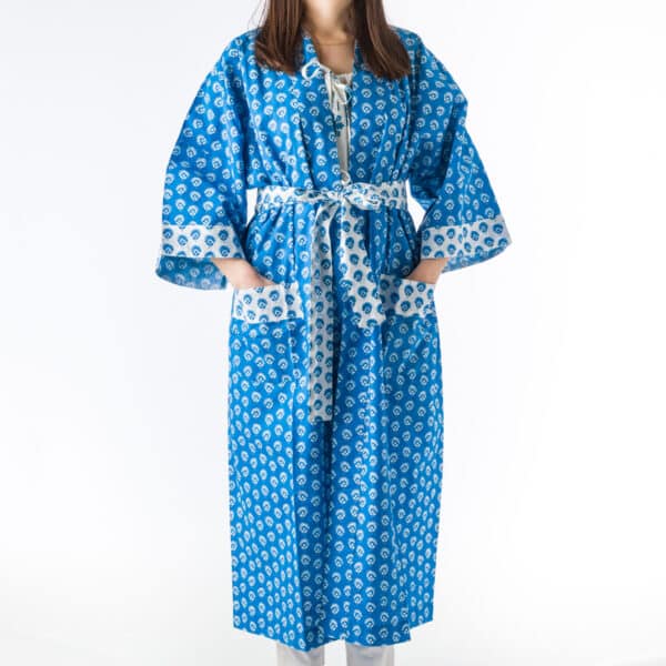 KIMONO "CHARDONS" BLEU DIRECTOIRE