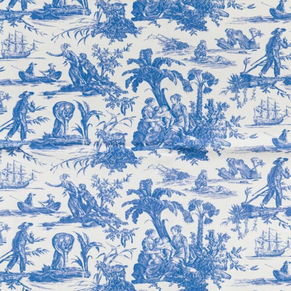 TISSU "PAUL ET VIRGINIE" BLEU DIRECTOIRE – Image 3