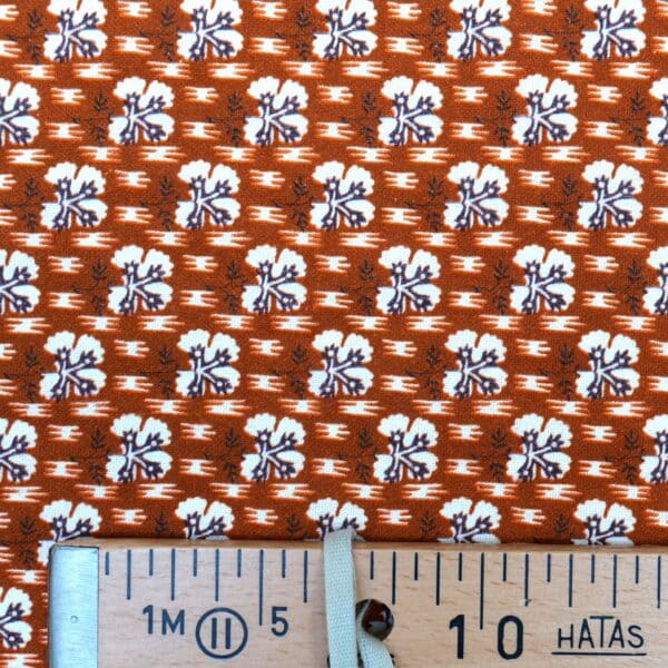 TISSU "SEMIS DE FLEURS" TERRACOTA