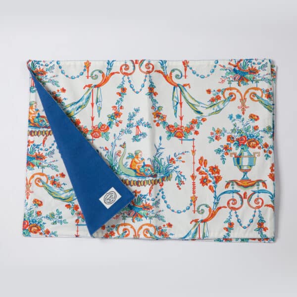 SET DE TABLEX2 "L'ENFANT AU DAUPHIN" ORANGE- REVERS BLEU
