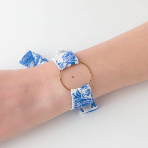 BRACELET JOSEPHINE "PAUL ET VIRGINIE" BLEU-PLAQUE OR