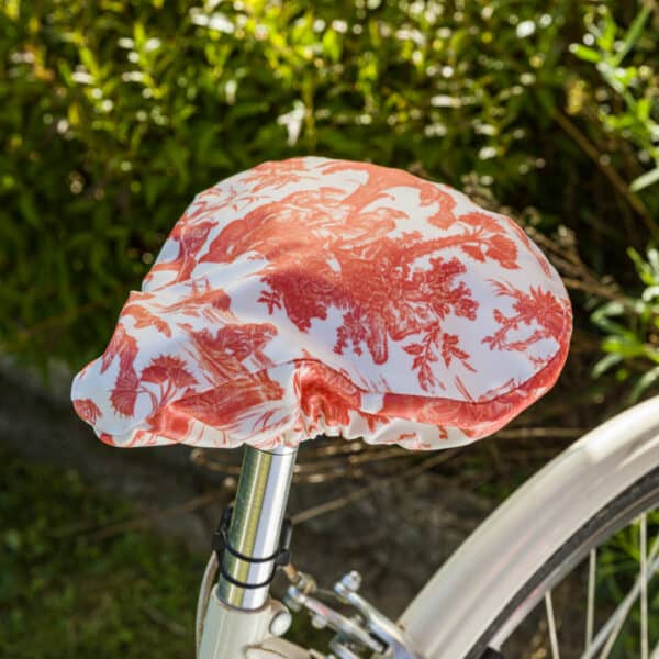 HOUSSE SELLE DE VELO "PAUL ET VIRGINIE" ORANGE
