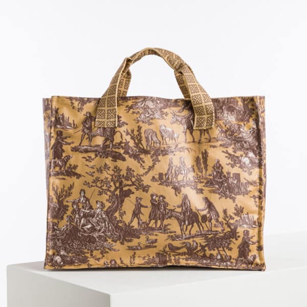 SAC CABAS "LE MEUNIER SON FILS ET L'ANE" CAFE AU LAIT