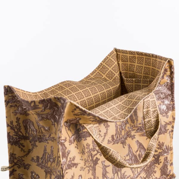 SAC CABAS "LE MEUNIER SON FILS ET L'ANE" CAFE AU LAIT – Image 2