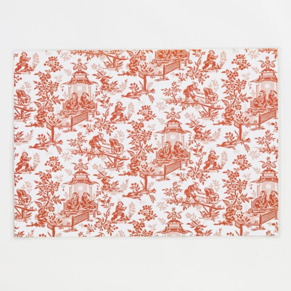SET DE TABLE PLASTIFIE "LE CHINOIS A LA BROUETTE" TERRACOTTA