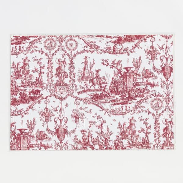 SET DE TABLE PLASTIFIE "LIBERTE AMERICAINE" ROUGE