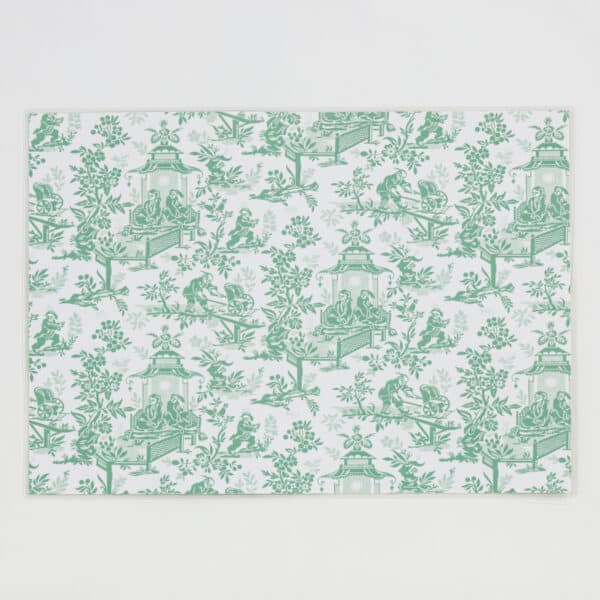 SET DE TABLE PLASTIFIE "LE CHINOIS A LA BROUETTE" CELADON