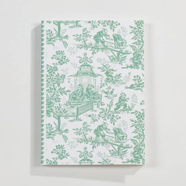 CARNET BROCHE A5 "LE CHINOIS A LA BROUETTE" CELADON