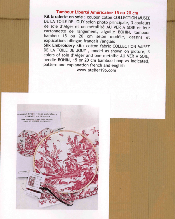 KIT BRODERIE "LIBERTE AMERICAINE" ROUGE – Image 3