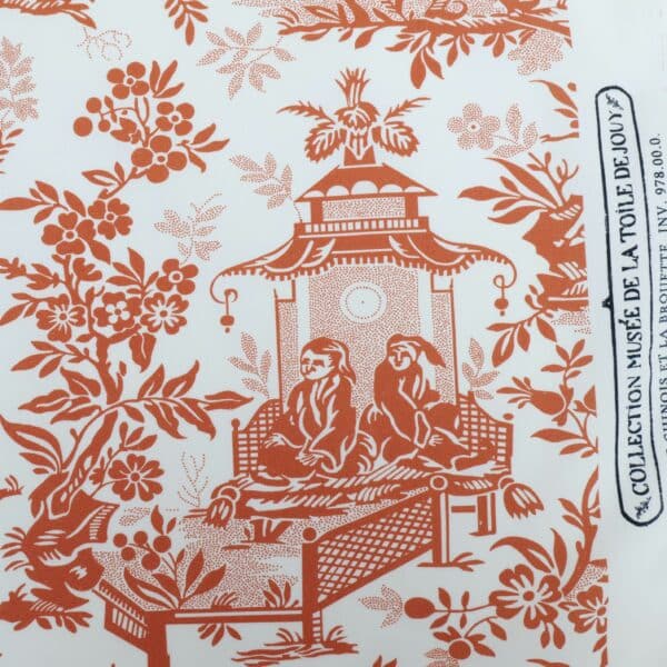 TISSU "LE CHINOIS A LA BROUETTE" TERRACOTTA – Image 2