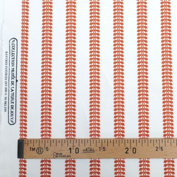 TISSU "RAYURES" TERRACOTTA