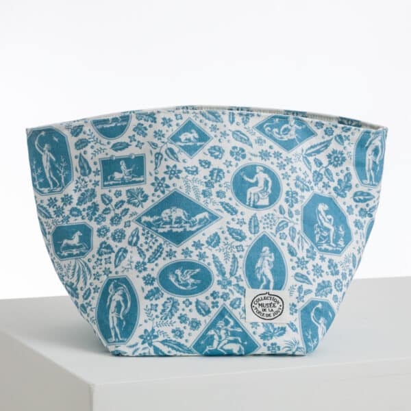 CORBEILLE A PAIN/CACHE POT "LES CAMEES" BLEU – Image 2