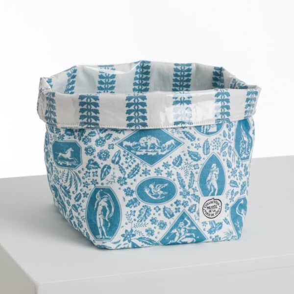 CORBEILLE A PAIN/CACHE POT "LES CAMEES" BLEU