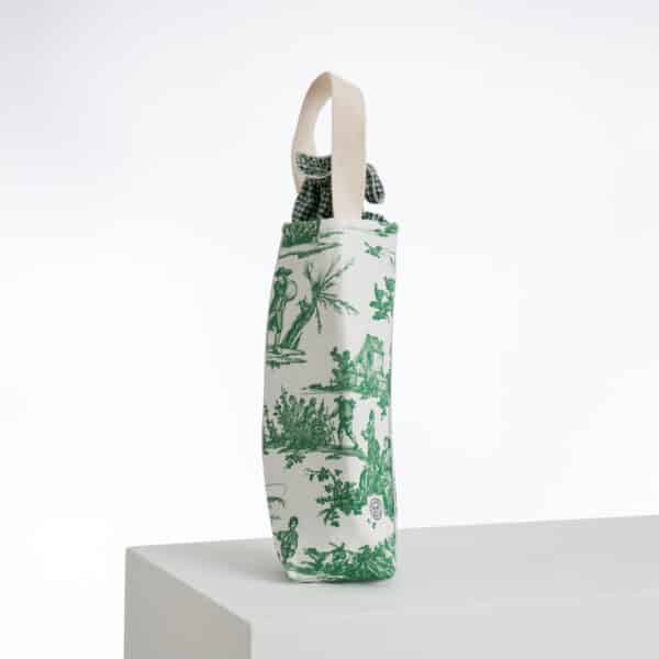 SAC BOUTEILLE ISOTHERME "LES DELICES DES 4 SAISONS" VERT PRAIRIE