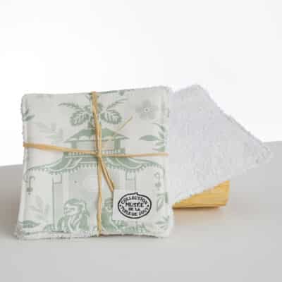 LINGETTES PAR 4 "LE CHINOIS A LA BROUETTE" CELADON