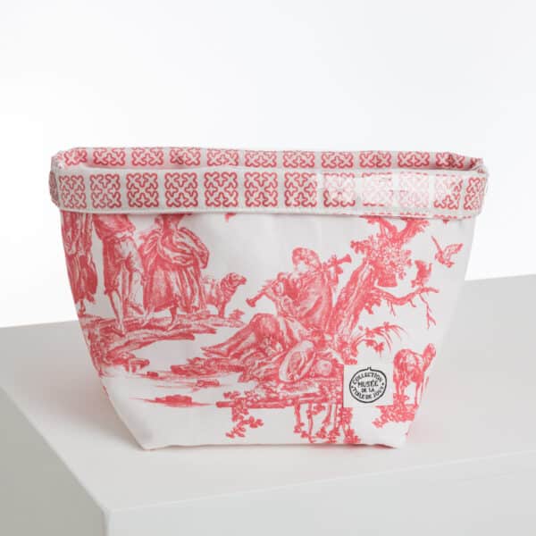 CORBEILLE A PAIN/CACHE POT "LES DELICES DES 4 SAISONS" ROSE