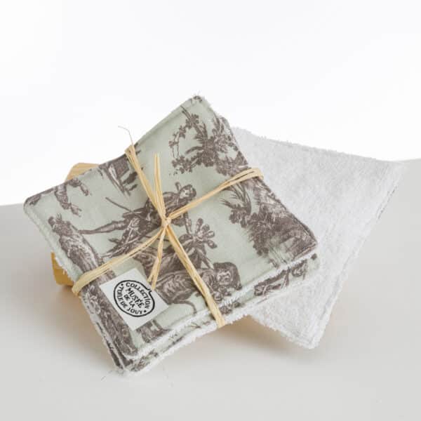 LINGETTES PAR 4 "LE MEUNIER SON FILS ET L'ANE" CELADON