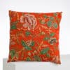 COUSSIN TISSE 48X48 "FLEURS STYLISEES" ORANGE