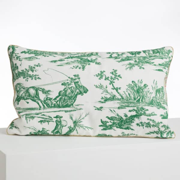 COUSSIN 30/50 "LES DELICES DES 4 SAISONS" VERT PRAIRIE