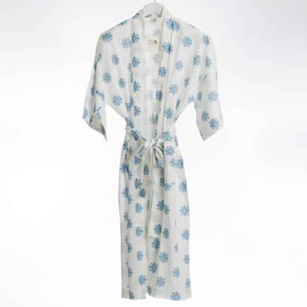 KIMONO "ROSACES" - BLEU ALLURE