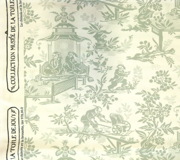 TISSU "LE CHINOIS A LA BROUETTE" CELADON – Image 3