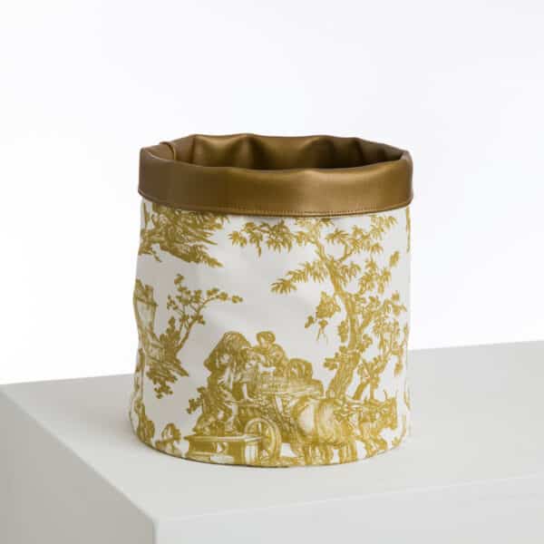 CACHE POT/ CORBEILLE "LES DELICES DES 4 SAISONS" BRONZE