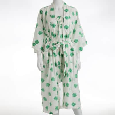 KIMONO "ROSACES" - VERT PRAIRIE