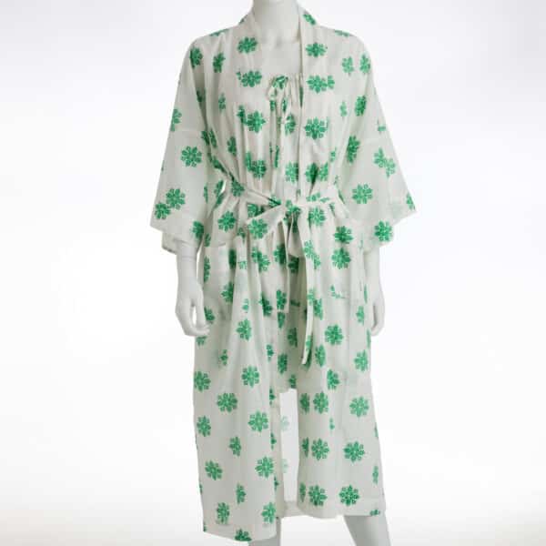 KIMONO "ROSACES" - VERT PRAIRIE