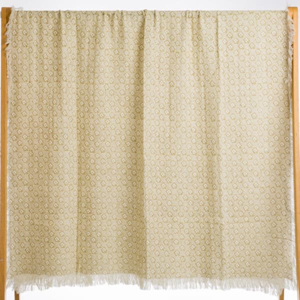 PLAID GAZE DE COTON "FLEURS sur FOND PICOTE" BRONZE – Image 2