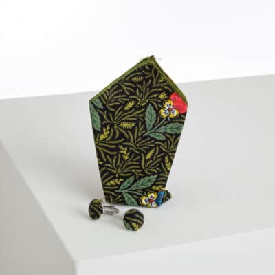 POCHETTES & BOUTONS DE MANCHETTES "BONNES HERBES"