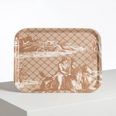 PLATEAU PETIT DEJEUNER 27x20 "LA CHASSE A JOUT" TANNIN
