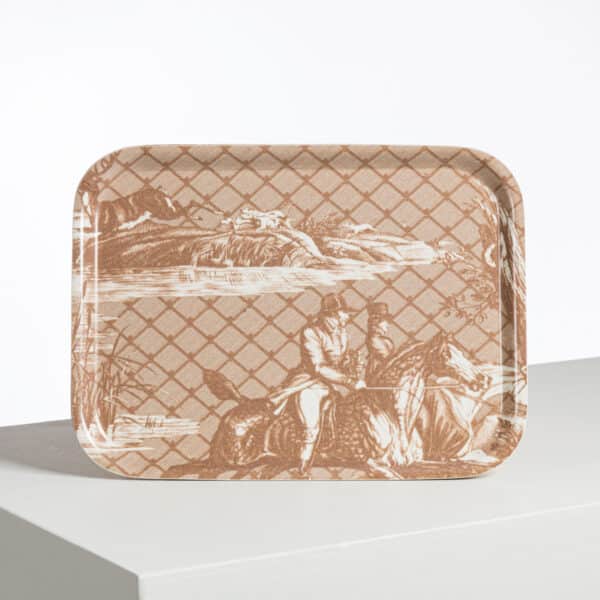 PLATEAU PETIT DEJEUNER 27x20 "LA CHASSE A JOUT" TANNIN